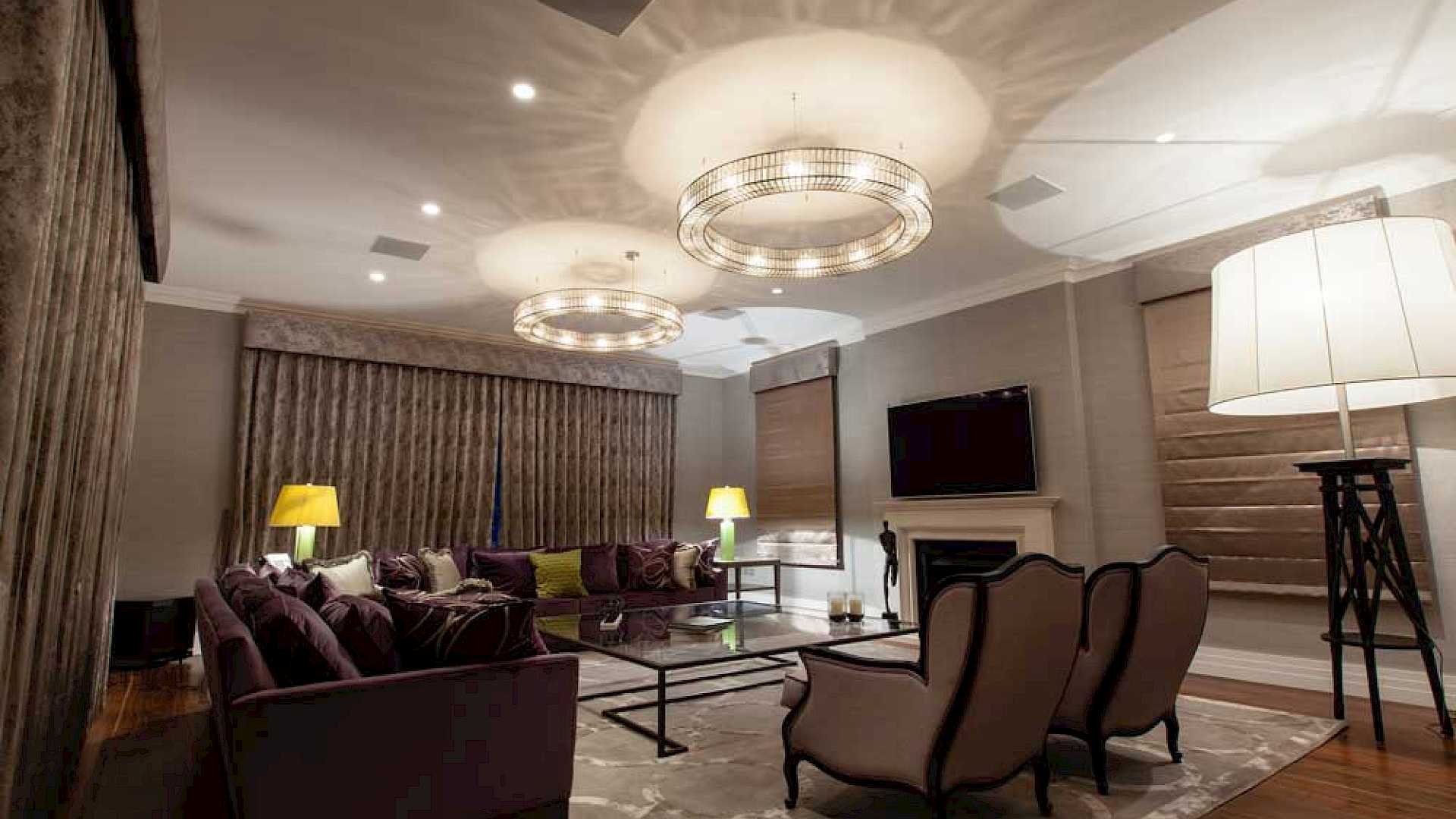 Preset Lutron lighting control scene as part of the home automation system.
