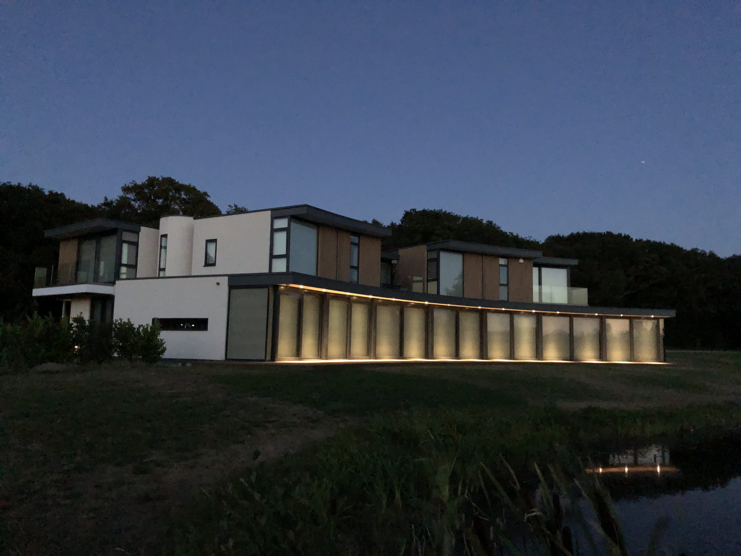 Motorised shades and blinds give privacy and security.