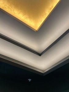 Lighting detail in MDU communal cinema.