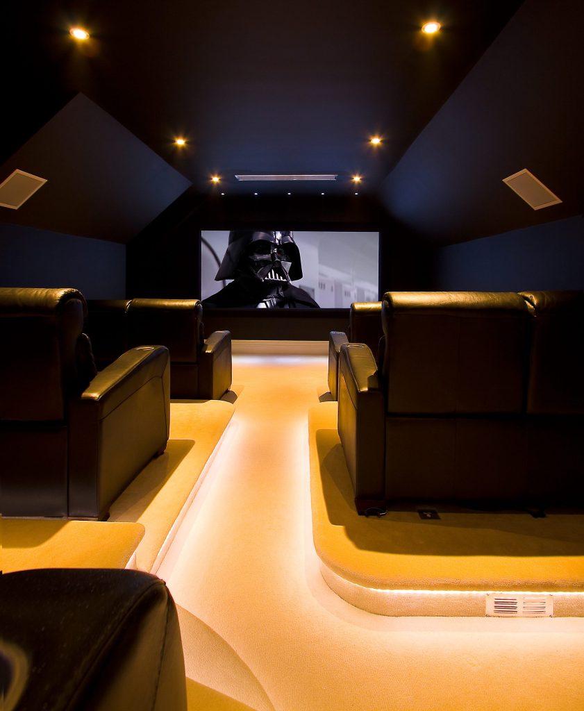 Loft / attic cinema, designed and installed by expert AV company, Imagine This.
