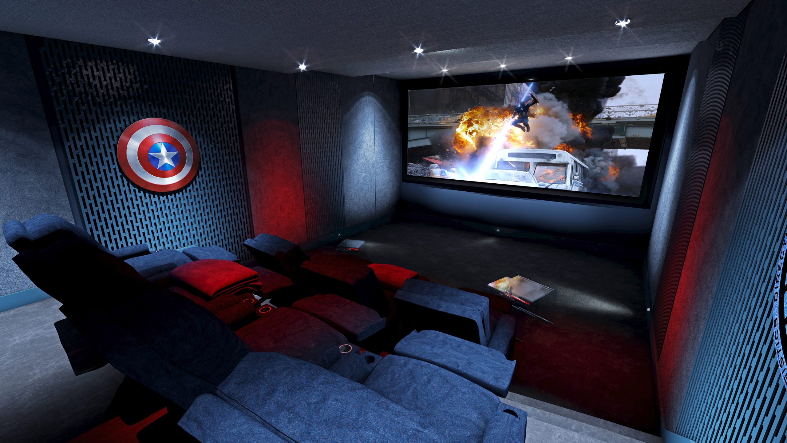 An Avengers themed home cinema for a super-fan!
