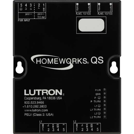 Shows Lutron Homeworks QS Lighting Control processor. HQP6-2.