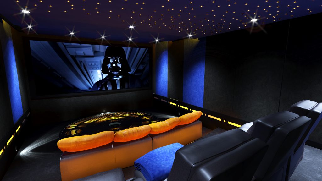 Star Wars-themed home cinema design. As a home cinema designer we are often asked for themed rooms.