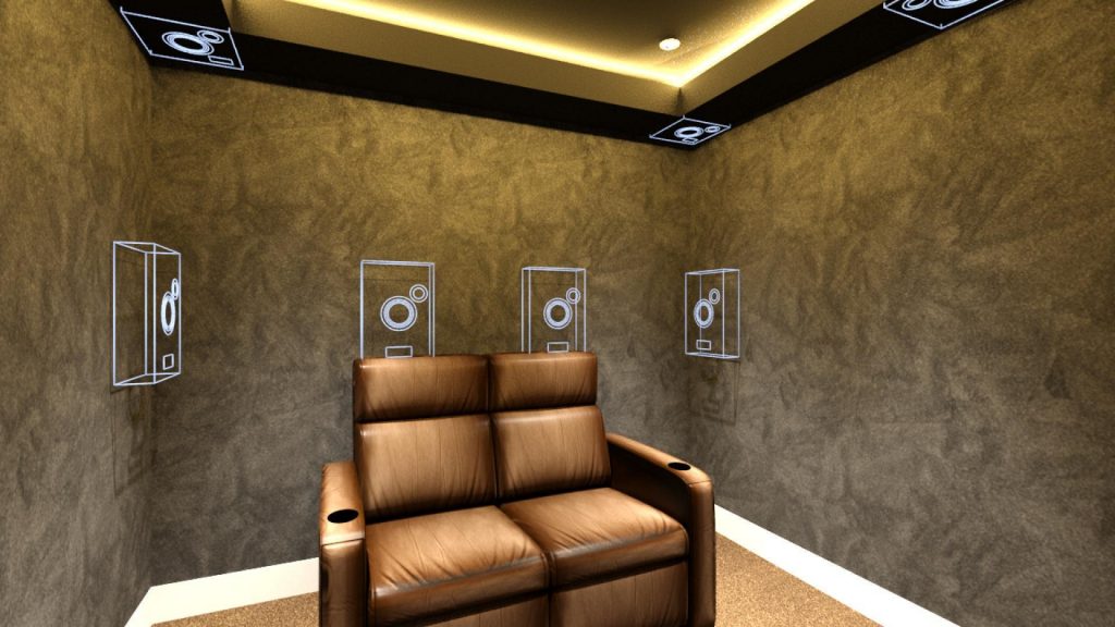 A design created for a client who asked, how big should a home cinema be? With just two seats, this is an amazing, intimate and immersive room.